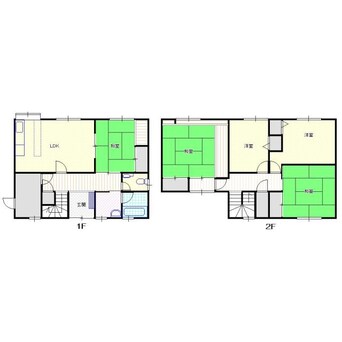 間取図 白新線・羽越本線（新潟県内）/新発田駅 徒歩7分 1-2階 築31年