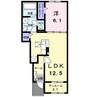 白新線・羽越本線（新潟県内）/新発田駅 徒歩24分 1階 築浅 1LDKの間取り