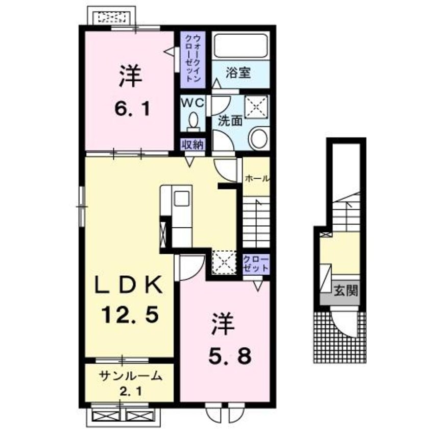 間取図 白新線・羽越本線（新潟県内）/新発田駅 徒歩24分 2階 1年未満