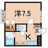 オアシス2 1Kの間取り