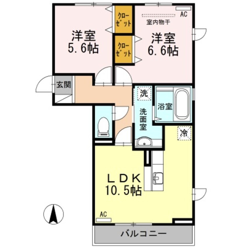 間取図 奥羽本線・山形線/さくらんぼ東根駅 徒歩8分 3階 築8年