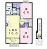 ヴィラ・シャンテＡ 2LDKの間取り