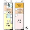 リースランド天童交り江 1DK+Sの間取り