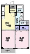 キャンディータフトＳ 2DKの間取り