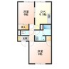 レピュートK 2DKの間取り