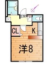 ヴィレッジアルカディア 1Rの間取り