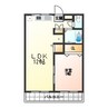 センス河北B 1LDKの間取り