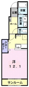 ラ・デシモＮ 1Rの間取り