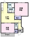 サンシャインヒルズＣ 2LDKの間取り
