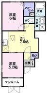 奥羽本線・山形線/神町駅 徒歩21分 1階 築14年 2DKの間取り