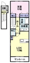 ラ・デシモＭ 1LDKの間取り