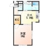 クレスト青柳 1DKの間取り