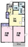 パストラル・小嶋 2DKの間取り