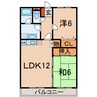 ラムセスＡ松波 2LDKの間取り