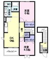 オルテンシア　Ａ 2DKの間取り
