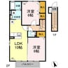 レーブフレシール 2LDKの間取り