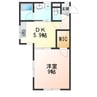 クレスト青柳 1DKの間取り
