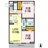 メゾン新山 2LDKの間取り