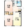 あこやコーポラスA 2DKの間取り