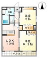 メルヴェール Ⅰ 2LDKの間取り