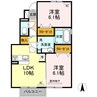 クレストラヴェール Ⅰ 2LDKの間取り