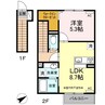 アンソレイエⅢ 1LDKの間取り