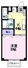 奥羽本線・山形線/さくらんぼ東根駅 徒歩13分 2階 築23年 1Kの間取り