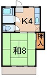 わたなべハイツ 1Kの間取り
