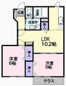 サンシャインヒルズＢ 2LDKの間取り