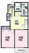 ミーツハウス 2DKの間取り