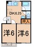 ドリームコーポⅡ 2DKの間取り