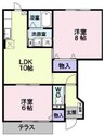 アスペンベールＢ 2LDKの間取り