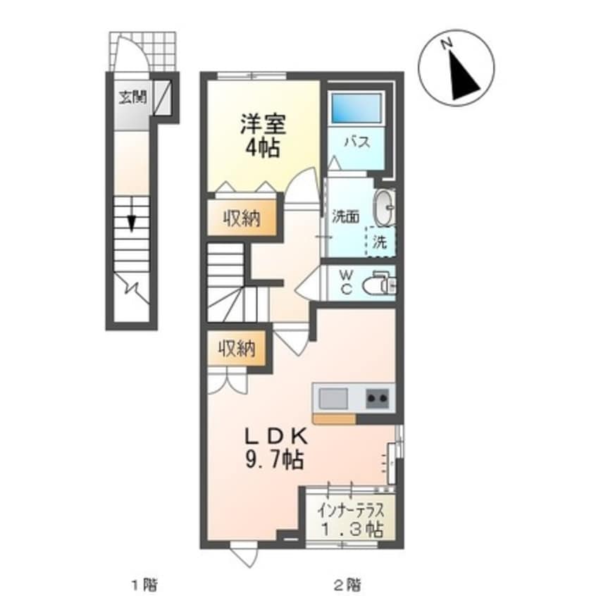 間取図 仮称）山形市双月町１丁目新築アパート