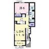 カーサ・ペアール 1LDKの間取り
