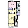 カーサ・ペアール 1LDKの間取り