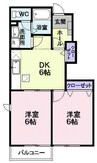 リッチオークヒルズ　Ｃ 2DKの間取り