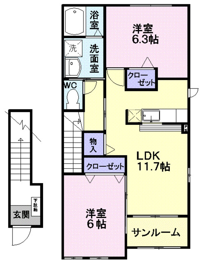 間取図 アンジュフランⅠ