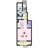 リズブラン　モーム 1Rの間取り