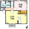セジュール県庁東 1LDKの間取り