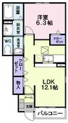 リリエンハイム　Ａ 1LDKの間取り