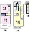 奥羽本線・山形線/さくらんぼ東根駅 徒歩20分 2階 築18年 2LDKの間取り