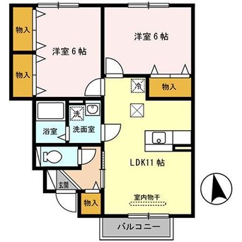 間取図 奥羽本線・山形線/神町駅 徒歩37分 1階 築13年