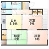 パイクプレース 3DKの間取り