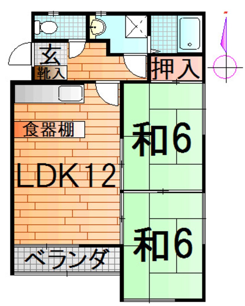 間取図 レジデンスベルツリーA