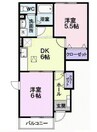 ア・ラ・モード　Ⅱ 2DKの間取り