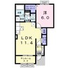 ヴィラ・シャンテＢ 1LDKの間取り