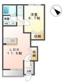 クレシア 1LDKの間取り