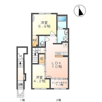 間取図 奥羽本線・山形線/さくらんぼ東根駅 徒歩7分 2階 建築中