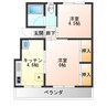 秀山ビル 2DKの間取り