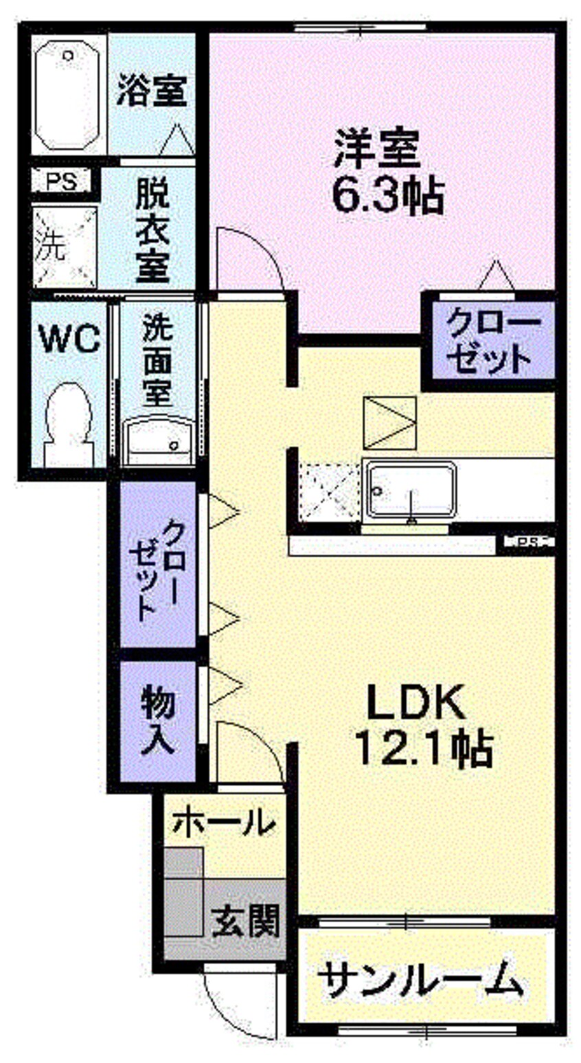 間取図 奥羽本線・山形線/さくらんぼ東根駅 徒歩24分 1階 築15年